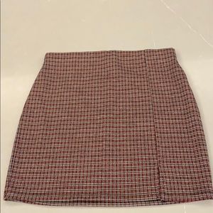 Red plaid skirt